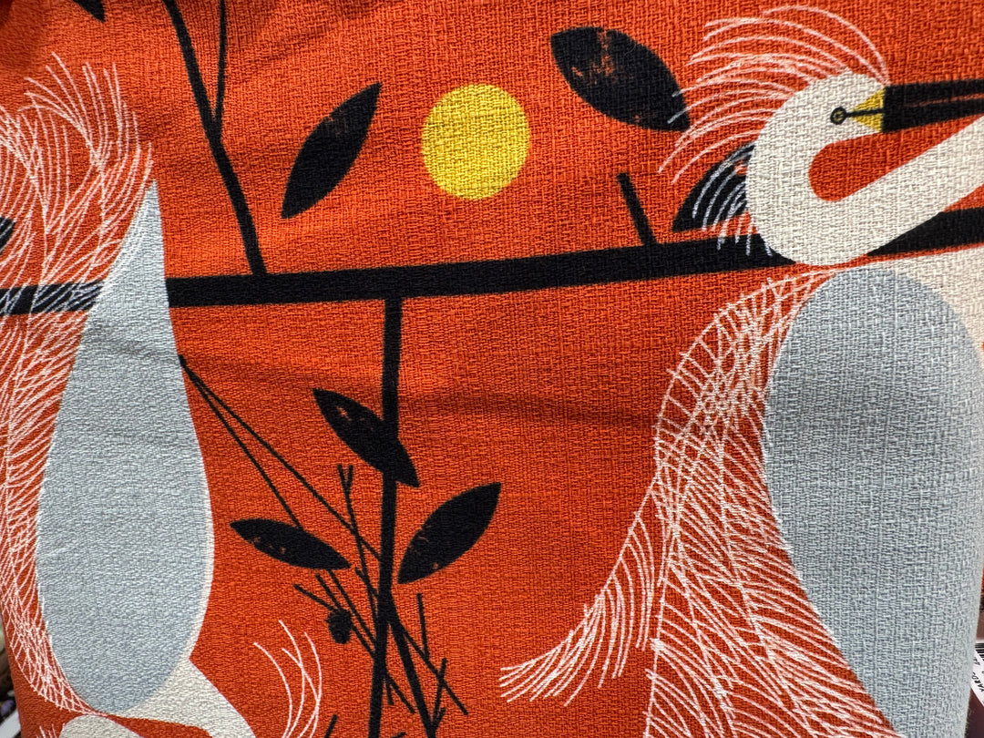 Charley Harper Snowy Egret Barkcloth