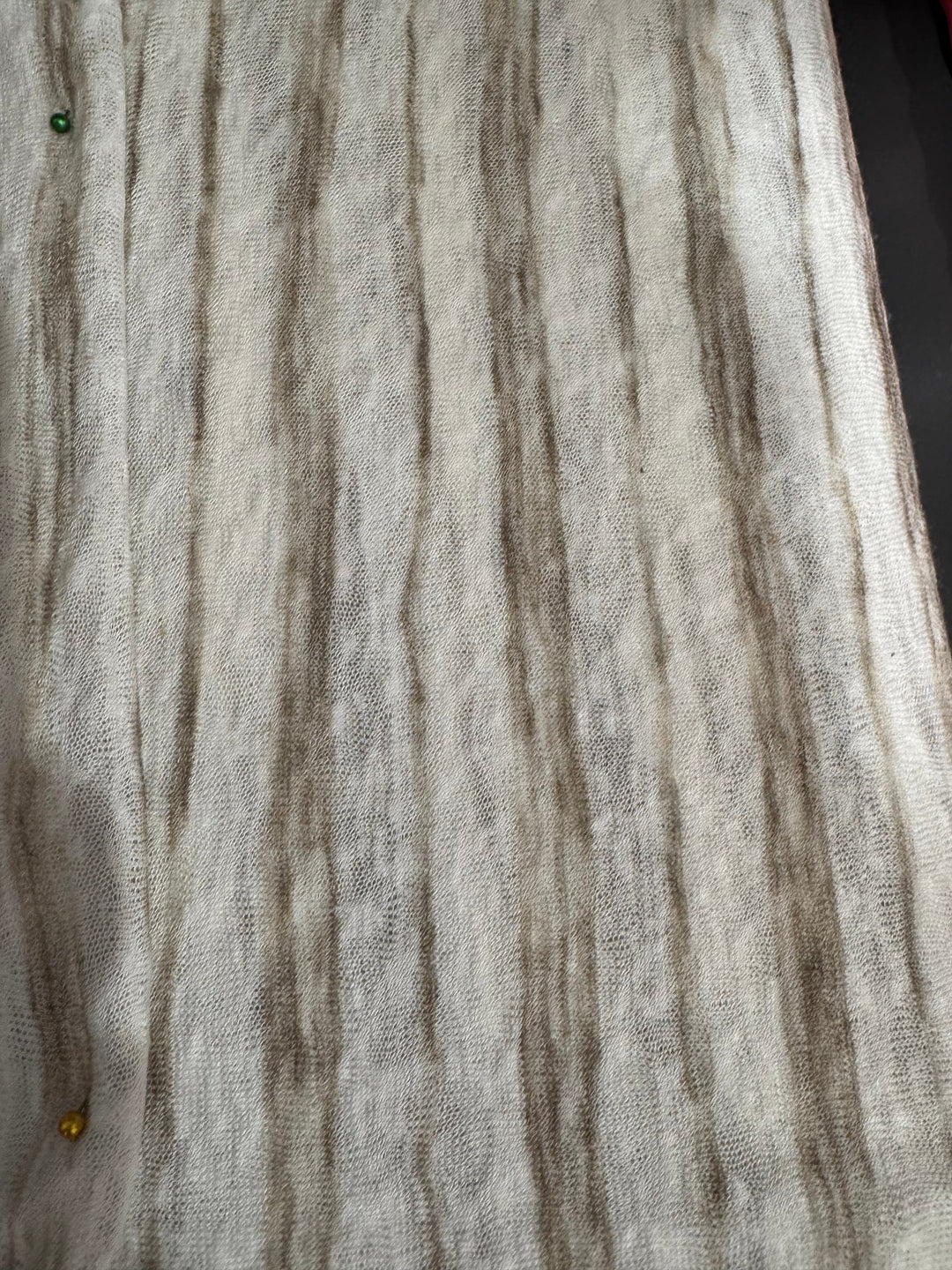 Cream and Beige Cotton Knit Fabric