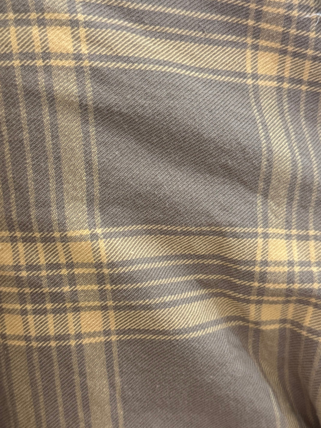 Cotton Fabric - Brown Plaid