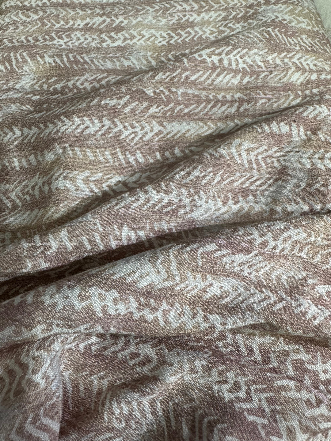 Viscose Fabric - Brown with White Pattern