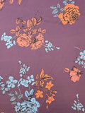 Purple with Florals | Satin | Made in Italy