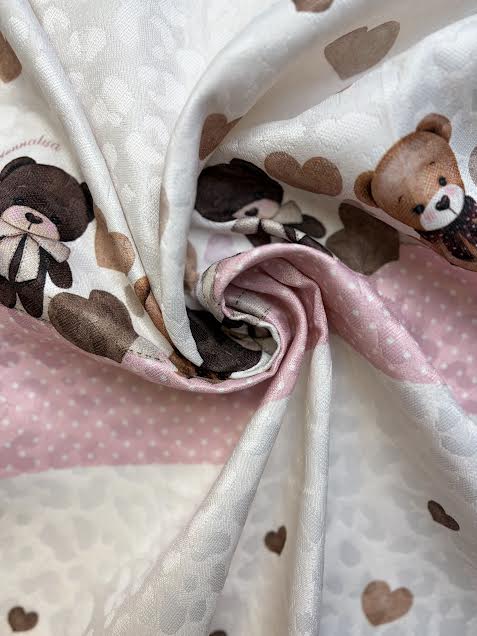 Designer Jacquard | Kids | Bears and Heart Trim | Made in Italy