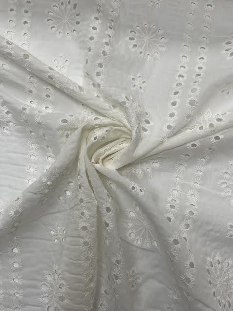 Flowers and Stripes Sangallo Eyelet Cotton | Lace | Made in Italy