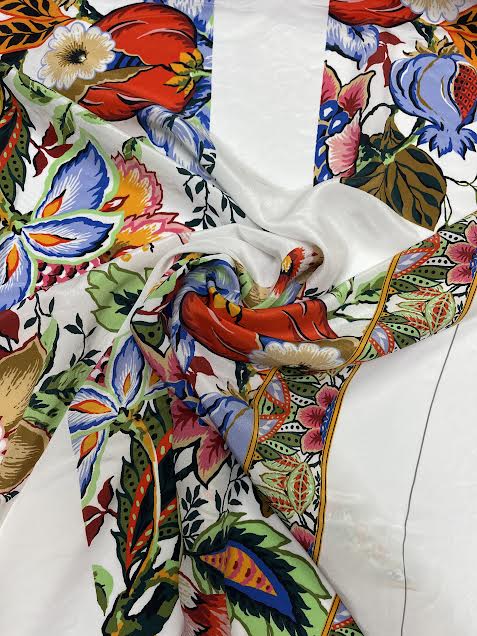 Vibrant Floral Shirt Panel | Silk
