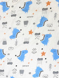 White with Blue Dinos | Cotton Knit