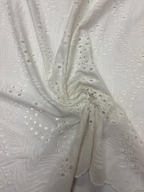 White Leaf Sangallo Eyelet Cotton | Lace | Made in Italy