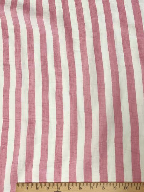 Mona Lisa | Pink and White 3/4" Stripe Cotton | Made in Italy