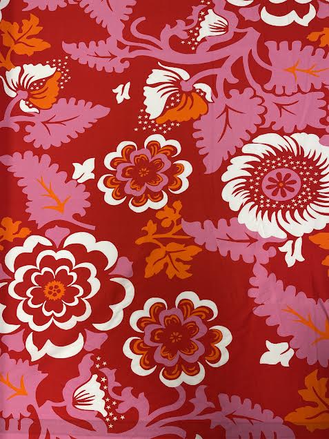 Red, Orange, Pink Floral Print | Viscose | Made in Italy