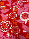 Red, Orange, Pink Floral Print | Viscose | Made in Italy