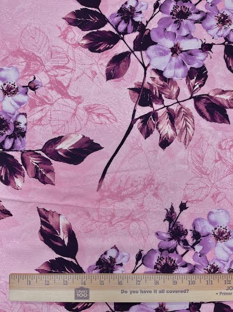 Emanuel ungaro | Purple Floral on Pink Viscose | Made in Paris