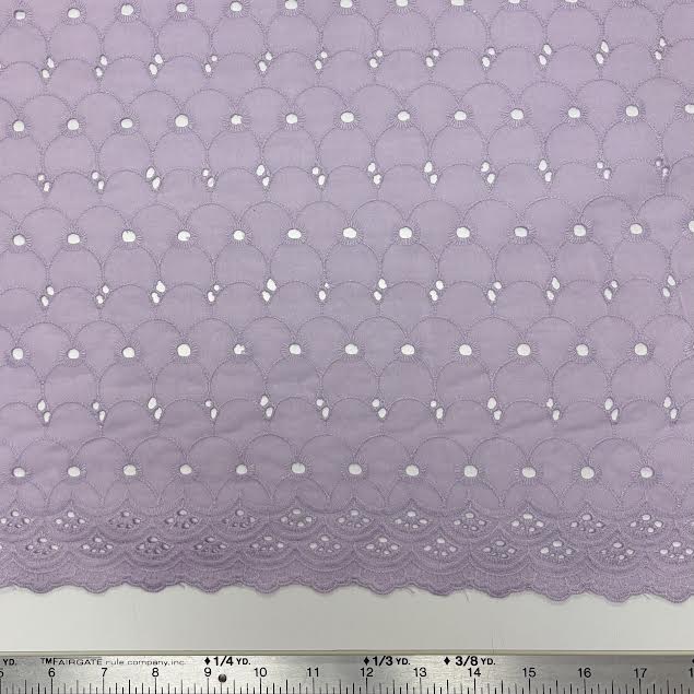 Light Purple Scallop Eyelet Embroidered Lawn | Lace
