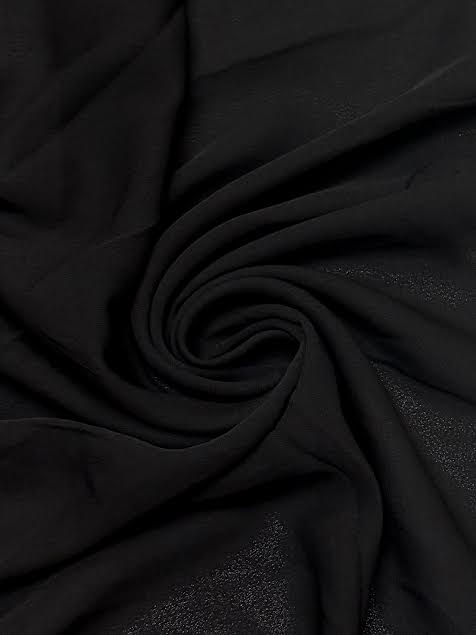 Black Solid | Crepe Georgette Chiffon