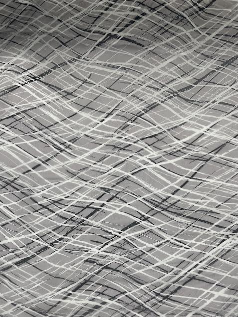 Black, White and Grey Abstract Silk | Chiffon | Made in Italy