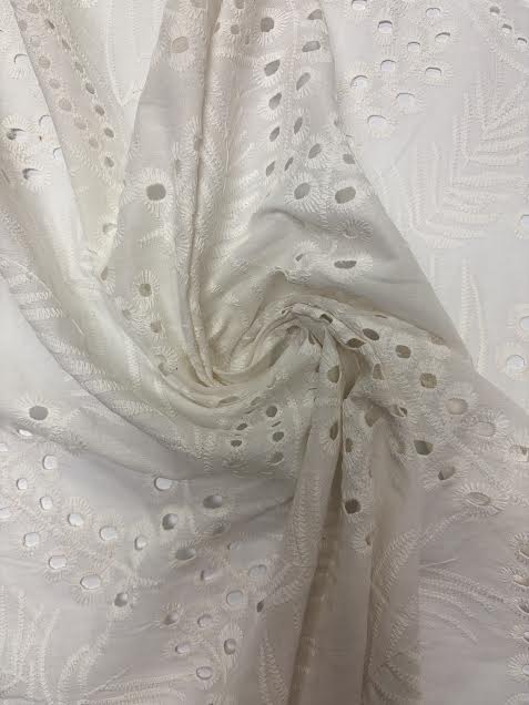 White Leaf Sangallo Eyelet Cotton | Lace | Made in Italy