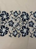 Black Floral on Beige | Viscose Lurex | Made in Italy