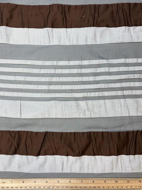 Brown, White, and Black Mesh Stripe | Woven | Made in Italy