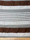 Brown, White, and Black Mesh Stripe | Woven | Made in Italy