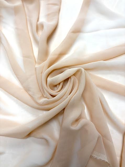 Peachy Pink Solid Chiffon | Silk