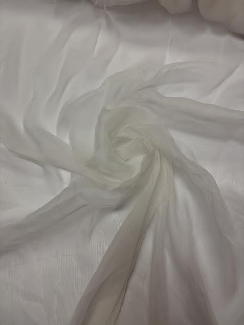 Floral Sequin Embroidered Border | Silk Chiffon | Made in Italy