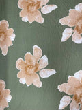 Jumbo Rust Floral on Green | Viscose | Made in Italy