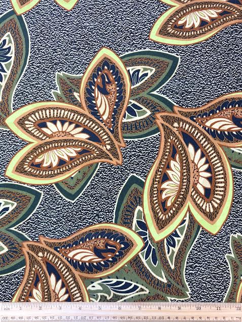 Green and Brown Paisley | Viscose | Made in Italy
