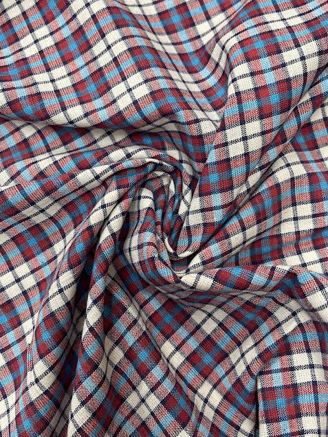Red, White, and Blue Yarn Dyed Plaid | Cotton