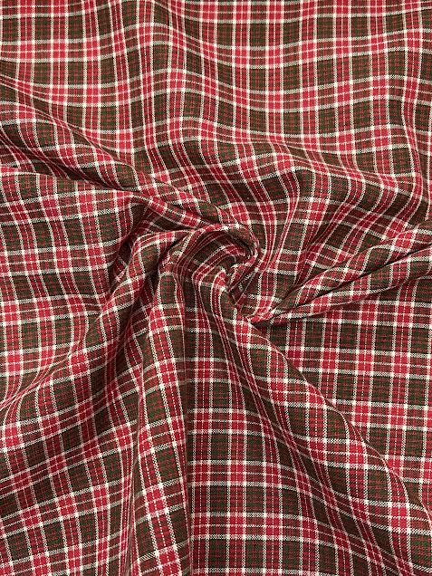 Red, Green, and White Yarn Dyed Plaid | Cotton