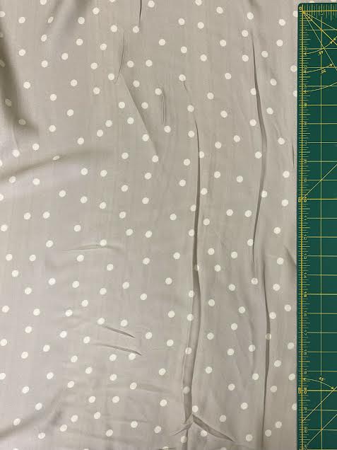 White Polka Dots on Light Grey | Viscose | Made in Italy