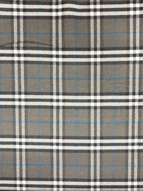Burberry Deadstock | Black, Grey and Blue Plaid Wool | Made in Italy