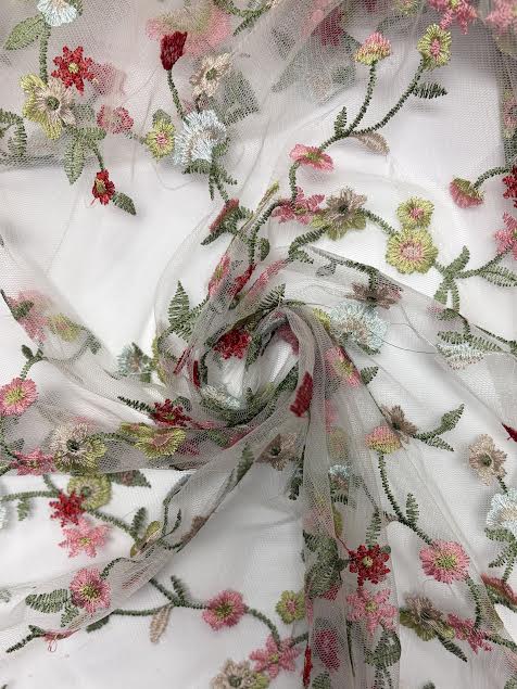 Pink, Yellow, and Red Floral | Lace