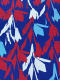 Maroon and Blue Geometric Floral | Silk