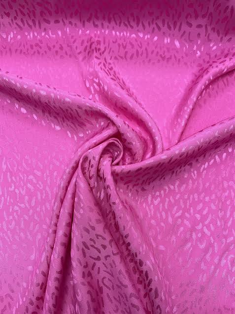 Hot Pink Cheetah Print | Viscose Jacquard | Made in Italy