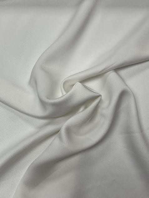 Ivory Stretch Twill | Silk Blend | Made in Italy