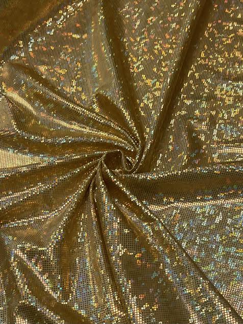 Gold Shattered Glass Metallic | Spandex