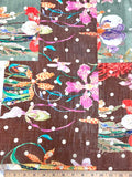 Brown, Yellow, and Green Patchwork Print | Viscose | Made in Italy