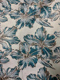 Turquoise Floral Jacquard | Made in Italy