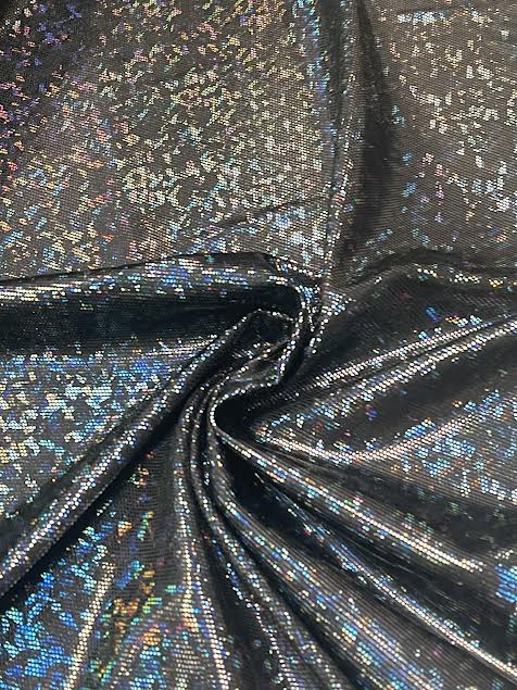 Black Shattered Glass Metallic | Spandex