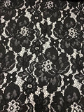 Black Jumbo Floral With Scallop Selvedge | Lace | Made in Italy