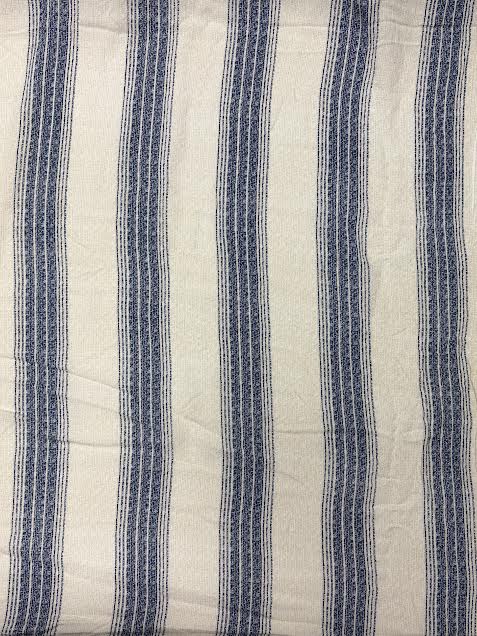 Blue and Cream Stripe | Rayon Crinkle