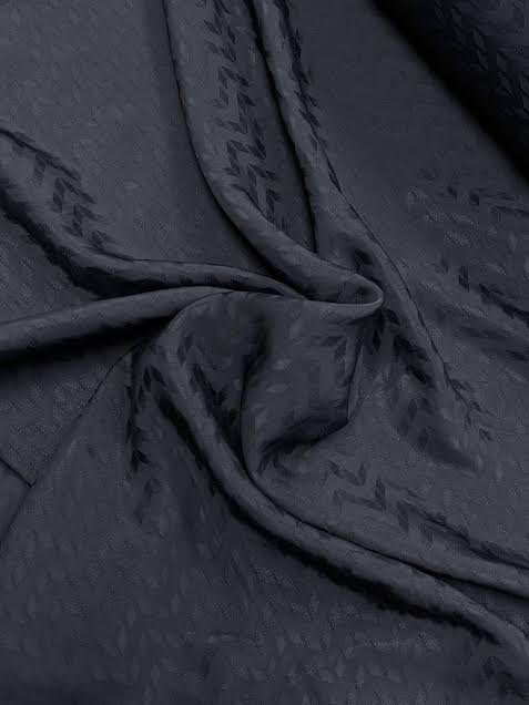 Navy Blue Zig Zag Jacquard | Viscose | Made in Italy
