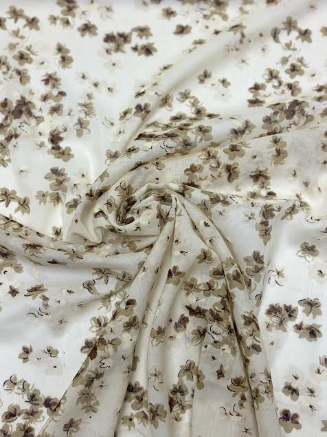 Liberty | Cream with Brown Floral | Cotton Lawn