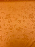 Orange Floral Jacquard Satin | Poly Viscose Blend | Made in Italy