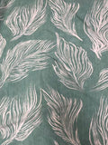 Brushstroke Leaves on Green | Viscose | Made in Italy