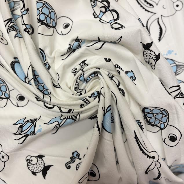 Blue Sea Theme | Cotton Terry | Made in Italy
