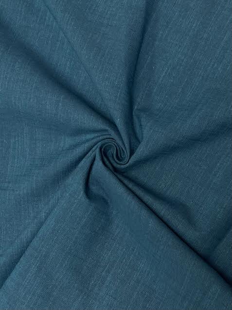 Deep Cyan Solid | Yarn Dyed Woven Cotton