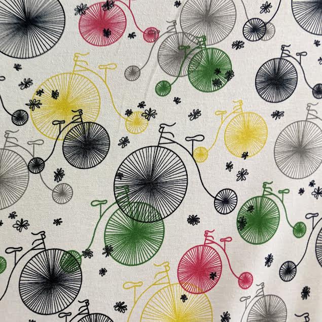Multicolor Bicycle Print | Cotton Jersey | Made in Italy