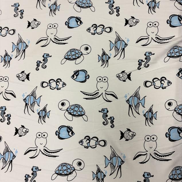 Blue Sea Theme | Cotton Terry | Made in Italy