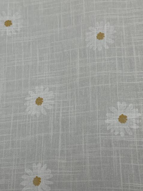 Daisy Print on White | Viscose Linen | Made in Italy