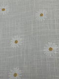 Daisy Print on White | Viscose Linen | Made in Italy