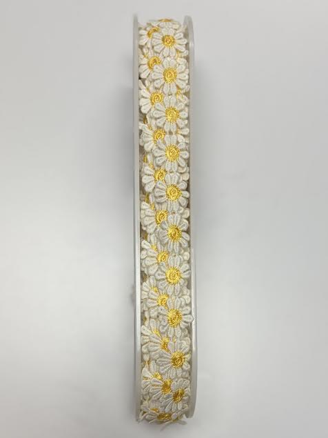 1" Daisy Embroidered Trim